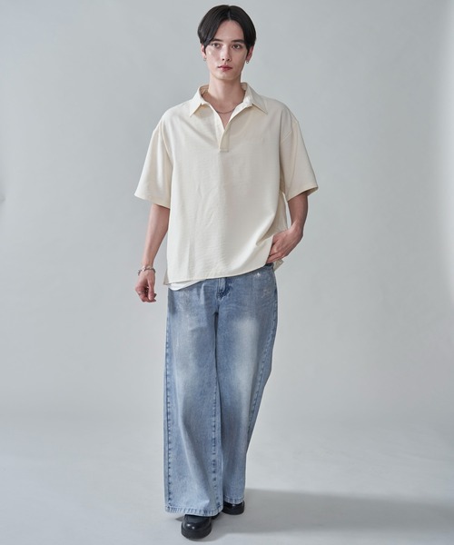 BROWNY（ブラウニー）の「BROWNY/リネンライクスキッパーシャツ（シャツ/ブラウス・メンズ・チャコール/オフホワイト・MEDIUM/LARGE）」の12枚目の写真