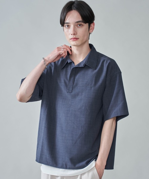 BROWNY（ブラウニー）の「BROWNY/リネンライクスキッパーシャツ（シャツ/ブラウス・メンズ・チャコール/オフホワイト・MEDIUM/LARGE）」の15枚目の写真