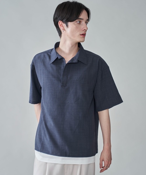 BROWNY（ブラウニー）の「BROWNY/リネンライクスキッパーシャツ（シャツ/ブラウス・メンズ・チャコール/オフホワイト・MEDIUM/LARGE）」の16枚目の写真