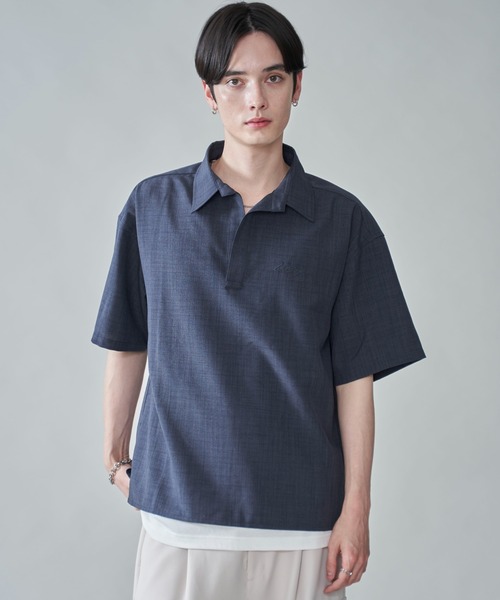 BROWNY（ブラウニー）の「BROWNY/リネンライクスキッパーシャツ（シャツ/ブラウス・メンズ・チャコール/オフホワイト・MEDIUM/LARGE）」の17枚目の写真