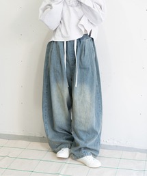 bashful base Oriental | 【新色追加！/bbO】イージーコクーンワイドデニムパンツ(デニムパンツ)