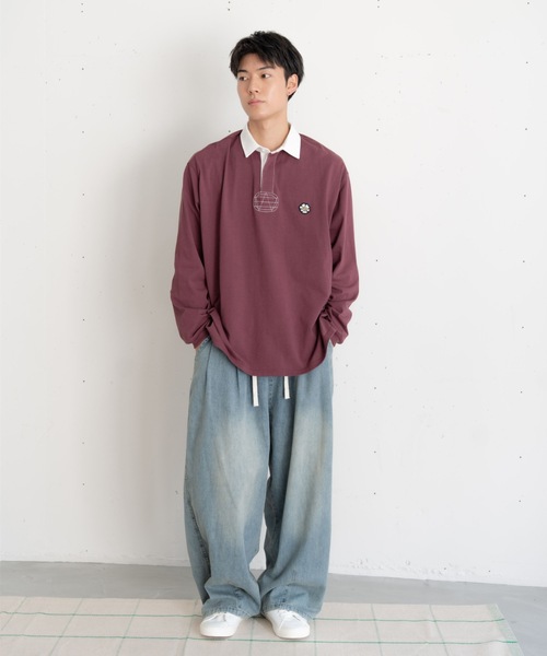 bashful base Oriental（バッシュフルベースオリエンタル）の「【新色&新サイズ追加！/bbO】イージーコクーンワイドデニムパンツ（デニムパンツ・メンズ・ネイビー/ブラック/ライトブルー・MEDIUM/LARGE/SMALL）」の4枚目の写真