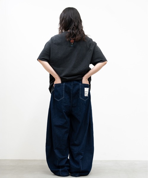 【美品】プランテーション　イージー デニム ワイド コクーン パンツ インディゴ 楽天市場】パンツ ボトムス レディース コクーン ワイド