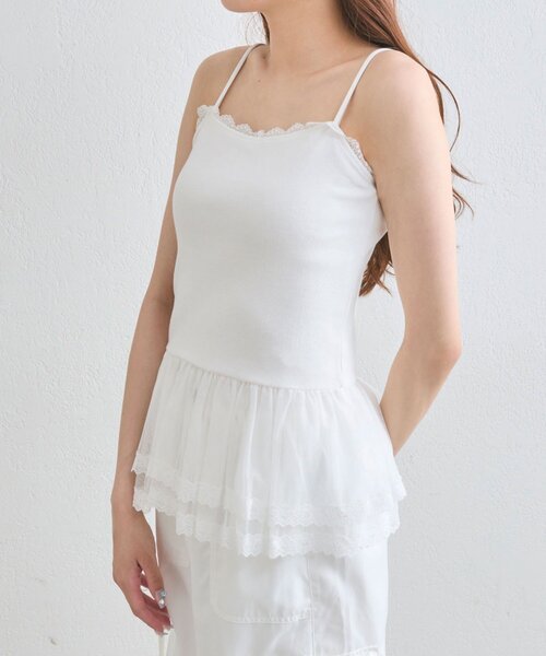 OLIVE des OLIVE(オリーブデオリーブ)の「ちゅるちゅるレースキャミ(キャミソール・レディース・ホワイト/オフホワイト・FREE)」の12枚目の写真