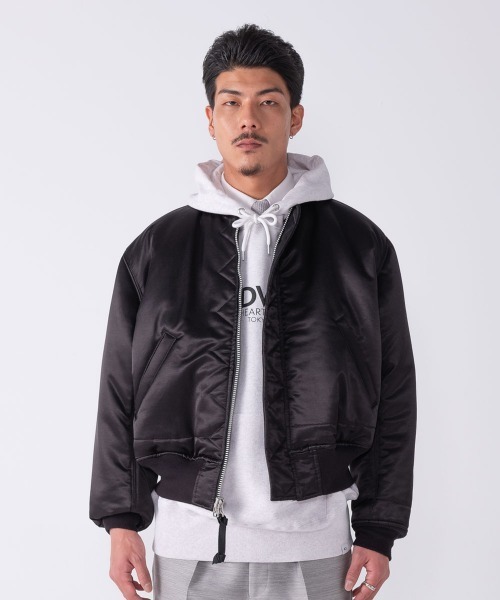 BEDWIN & THE HEARTBREAKERS（ベドウィン アンド ザ ハートブレイカーズ）の「MILITARY TYPE MA-1 JACKET "DUFFY"（MA-1・メンズ・ブラック/チャコール・LARGE/MEDIUM/XX-LARGE）」の16枚目の写真