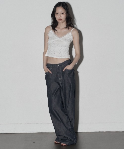キャミソール A'GEM/9 × .kom 「MIDNIGHT MOVE/ミッドナイトムーブ」 FL LACE TOP/FL レーストップス A'GEM/9 × .kom 『MIDNIGHT MOVE/ミッドナイトムーブ』 FL LACE