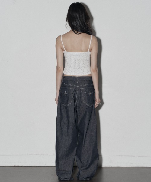 Midnight Move(ミッドナイトムーブ)の「A'GEM/9 × .kom 『MIDNIGHT MOVE/ミッドナイトムーブ』 FL LACE TOP/FL レーストップス(キャミソール・レディース・アイボリー/グレー/ベージュ・FREE)」の8枚目の写真