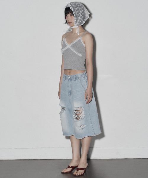 Midnight Move(ミッドナイトムーブ)の「A'GEM/9 × .kom 『MIDNIGHT MOVE/ミッドナイトムーブ』 FL LACE TOP/FL レーストップス(キャミソール・レディース・アイボリー/グレー/ベージュ・FREE)」の12枚目の写真