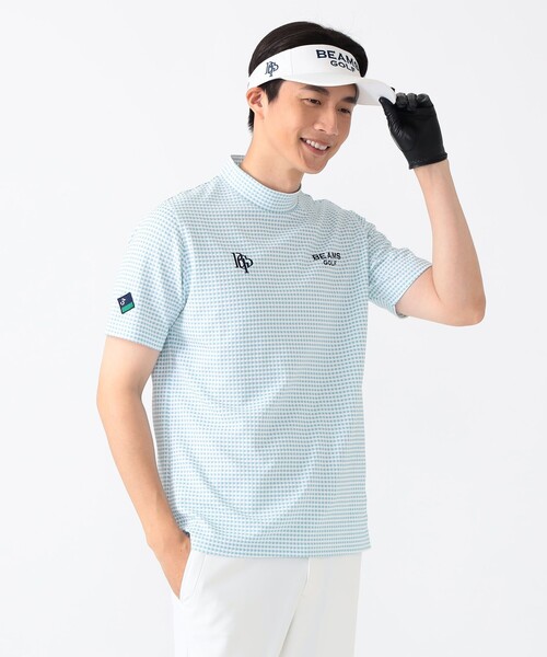 〈MEN〉 PURPLE LABEL / スフィダンテ ジャカードチェック モックネックシャツ