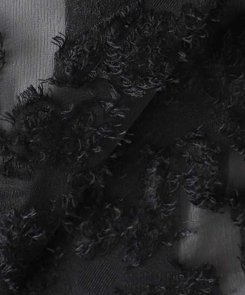 Simplicite（サンプリシテ）の「《追加6》手洗い可 / パフスリーブジャガードブラウス（シャツ/ブラウス・レディース・ブラック/アイボリー・FREE）」の14枚目の写真