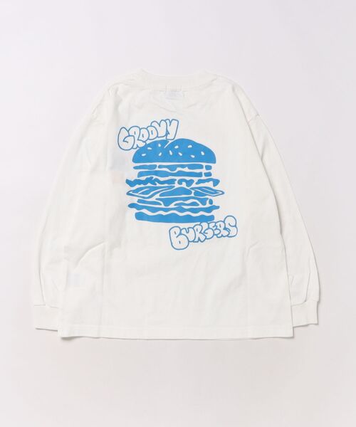GROOVY COLORS（グルービーカラーズ）の「GROOVY BURGERS Long Sleeve Tee（Tシャツ/カットソー・キッズ・ブラック/ホワイト・145/135）」の4枚目の写真