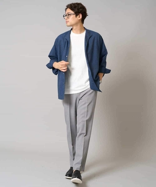 a.v.v(アーヴェヴェ)の「【接触冷感/イージーケア/毛玉になりにくい】変形スムースクルーネックカットソー(Tシャツ/カットソー・メンズ・ベージュ/ホワイト/ブラック・46/48/50)」の17枚目の写真
