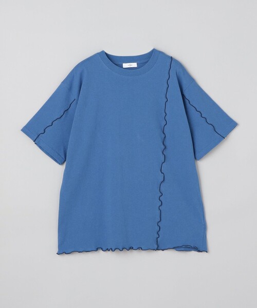 coen(コーエン)の「配色メローデザインTシャツ(Tシャツ/カットソー・レディース・ダークグレー/コバルトブルー/オフホワイト/クリーム・M/L)」の1枚目の写真