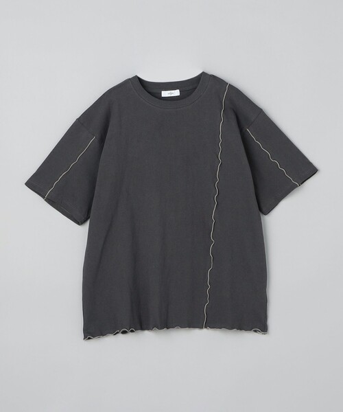 coen(コーエン)の「配色メローデザインTシャツ(Tシャツ/カットソー・レディース・ダークグレー/コバルトブルー/オフホワイト/クリーム・M/L)」の3枚目の写真