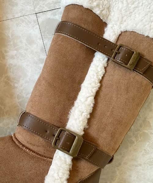 ipugo(イプゴ)の「ipugo ロング丈ムートンブーツ 冬服(ブーツ・レディース・ベージュ・25.0cm/24.0cm/23.0cm)」の10枚目の写真