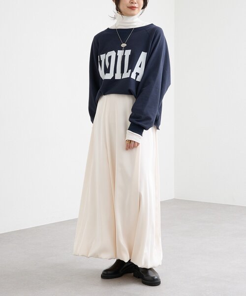 RIVE DROITE（リヴドロワ）の「【美シルエット】サテンバルーンスカート（スカート・レディース・ブラウン/オフホワイト・38/36）」の6枚目の写真