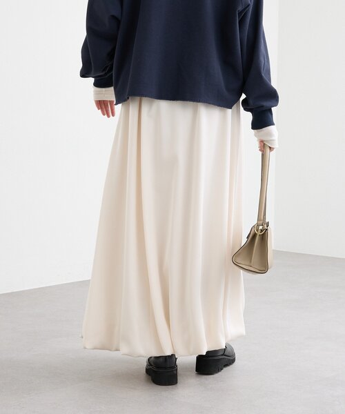 RIVE DROITE（リヴドロワ）の「【美シルエット】サテンバルーンスカート（スカート・レディース・ブラウン/オフホワイト・38/36）」の12枚目の写真