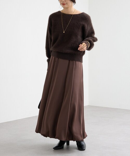 RIVE DROITE（リヴドロワ）の「【美シルエット】サテンバルーンスカート（スカート・レディース・ブラウン/オフホワイト・38/36）」の15枚目の写真