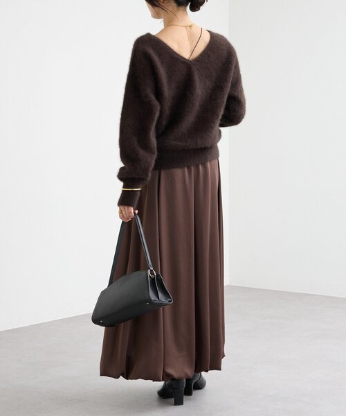 RIVE DROITE（リヴドロワ）の「【美シルエット】サテンバルーンスカート（スカート・レディース・ブラウン/オフホワイト・38/36）」の17枚目の写真