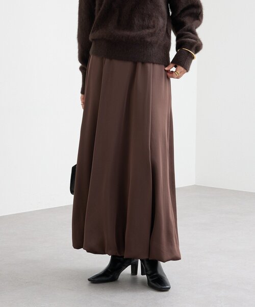 RIVE DROITE（リヴドロワ）の「【美シルエット】サテンバルーンスカート（スカート・レディース・ブラウン/オフホワイト・38/36）」の18枚目の写真