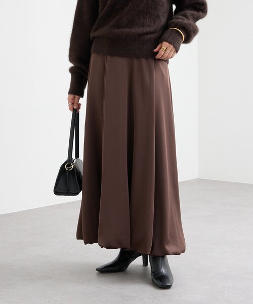 RIVE DROITE（リヴドロワ）の「【美シルエット】サテンバルーンスカート（スカート・レディース・ブラウン/オフホワイト・38/36）」の19枚目の写真