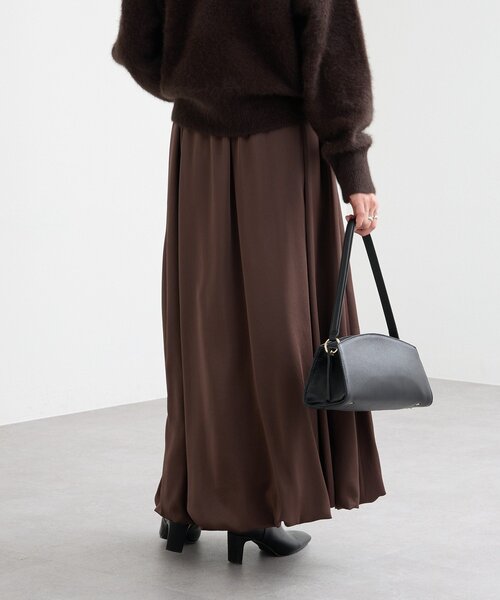 RIVE DROITE（リヴドロワ）の「【美シルエット】サテンバルーンスカート（スカート・レディース・ブラウン/オフホワイト・38/36）」の21枚目の写真