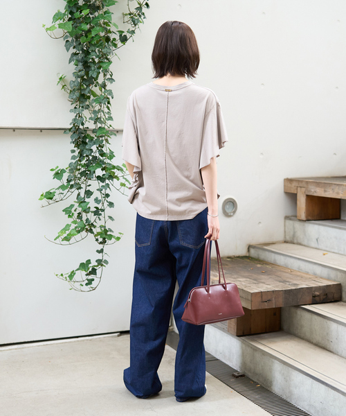 YAHKI(ヤーキ)の「【YAHKI /ヤーキ】SOFT W FACE 横長ショルダーバッグ(ショルダーバッグ・レディース・ワイン/ブラック・フリー)」の6枚目の写真
