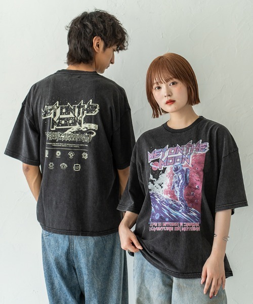HORIZON DREAM(ホライゾンドリーム)の「フィクションムービースノーウォッシュ加工プリントTシャツ(Tシャツ/カットソー・メンズ・ブラック系その他4/ブラック系その他3/ブラック系その他/ブラック系その他2/ブラック・LARGE/MEDIUM)」の2枚目の写真