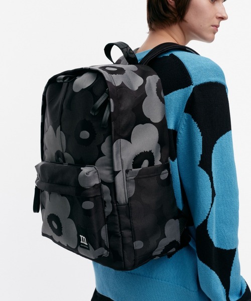 【marimekko】マリメッコ グレー リュック 外ポケット付き marimekko マリメッコ バッグ レディース バックパック リュック