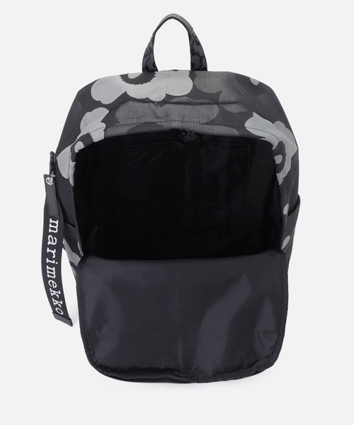 marimekko 黒 キャンバス バックパック Zip Top Backpack Unikko バックパック | Maija Isola
