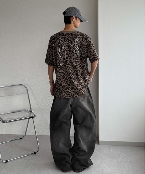 セール】ラインストーンレオパードTEE（Tシャツ/カットソー