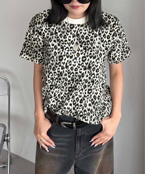 sedacle(セダクル)の「ラインストーンレオパードTEE(Tシャツ/カットソー・レディース・アイボリー/チャコールグレー/ブラウン・SMALL/MEDIUM/LARGE)」の14枚目の写真