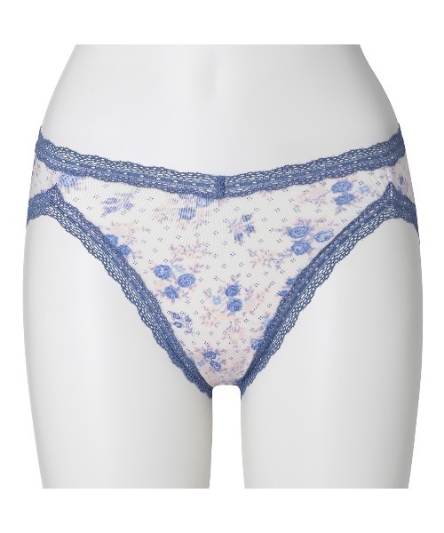 セール】キッドブルー -ピンドットフラワー -ノーマルショーツ