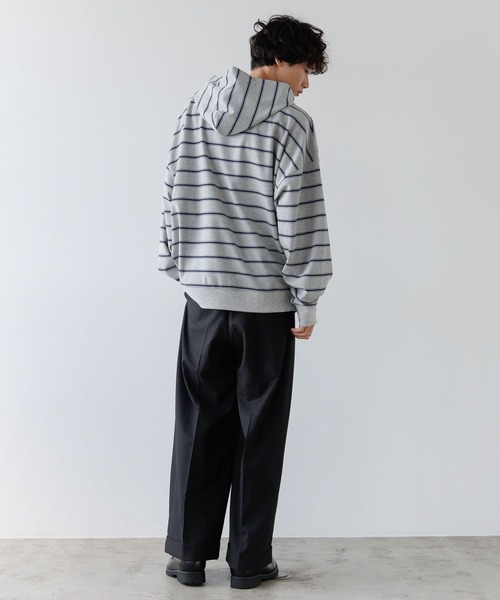 PBLIM（ページボーイリム）の「《UNISEX》スーパールーズボーダーパーカー（パーカー・レディース・グレー/チャコールグレー・FREE）」の5枚目の写真