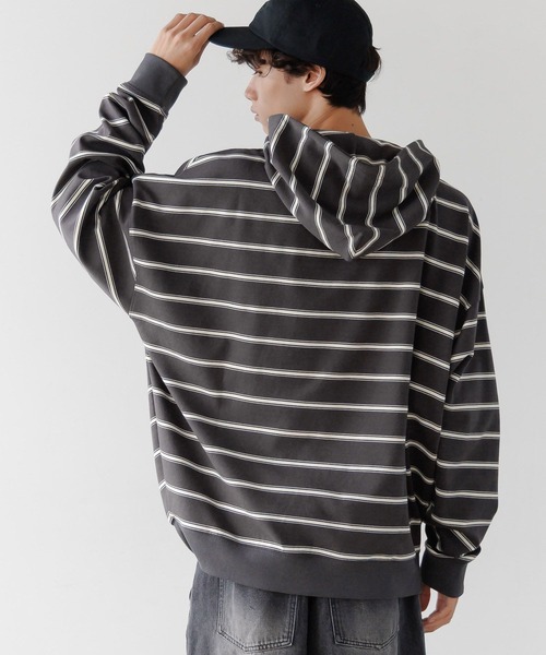 PBLIM（ページボーイリム）の「《UNISEX》スーパールーズボーダーパーカー（パーカー・レディース・グレー/チャコールグレー・FREE）」の13枚目の写真