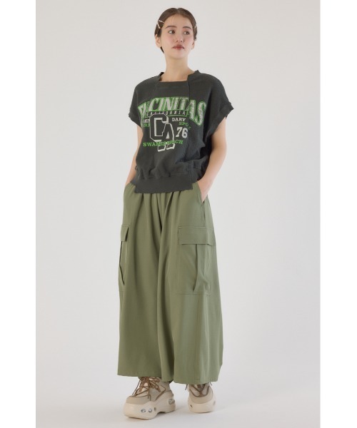 RODEO CROWNS WIDE BOWL（ロデオクラウンズワイドボウル）の「ワイドカーゴスカーチョ（カーゴパンツ・レディース・ブラック/ベージュ系その他/カーキ/グリーン系その他2・FREE）」の12枚目の写真