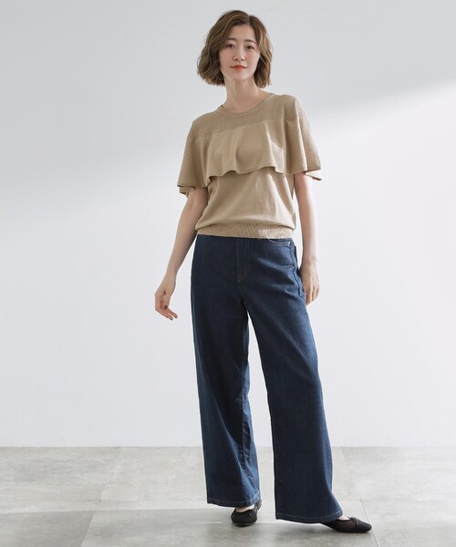 grove(グローブ)の「涼しくて華やか1枚で差の付く ケープフリルニット(ニット/セーター・レディース・ブルー系その他/ライトグレー/ブラック・02/03/01/04/05)」の11枚目の写真