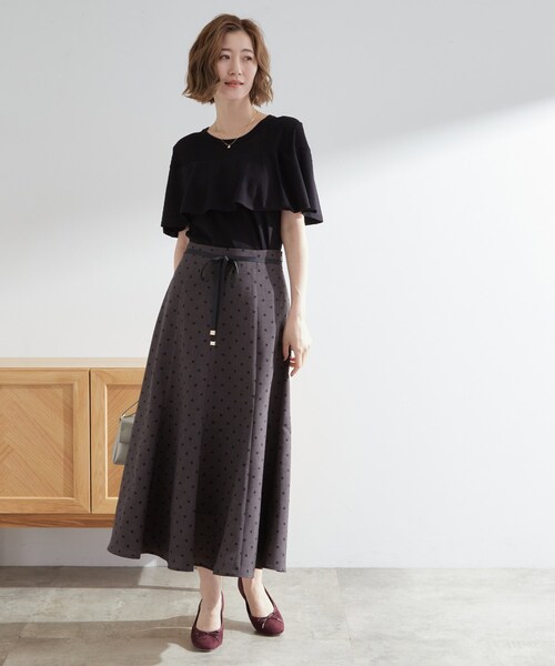 grove(グローブ)の「涼しくて華やか1枚で差の付く ケープフリルニット(ニット/セーター・レディース・ブルー系その他/ライトグレー/ブラック・02/03/01/04/05)」の15枚目の写真