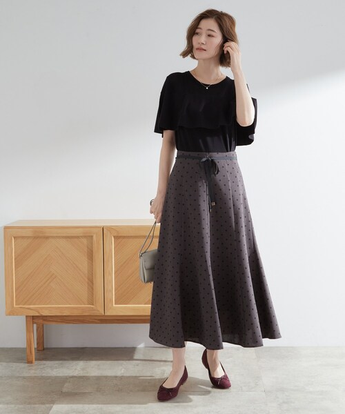 grove(グローブ)の「涼しくて華やか1枚で差の付く ケープフリルニット(ニット/セーター・レディース・ブルー系その他/ライトグレー/ブラック・02/03/01/04/05)」の16枚目の写真