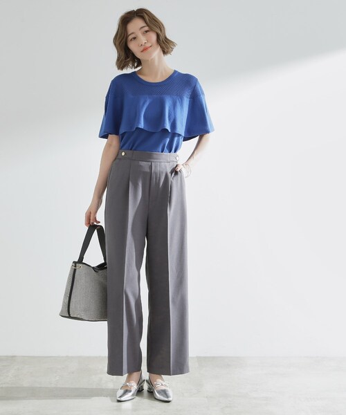 grove(グローブ)の「涼しくて華やか1枚で差の付く ケープフリルニット(ニット/セーター・レディース・ブルー系その他/ライトグレー/ブラック・02/03/01/04/05)」の19枚目の写真