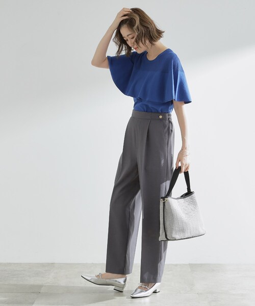 grove(グローブ)の「涼しくて華やか1枚で差の付く ケープフリルニット(ニット/セーター・レディース・ブルー系その他/ライトグレー/ブラック・02/03/01/04/05)」の20枚目の写真