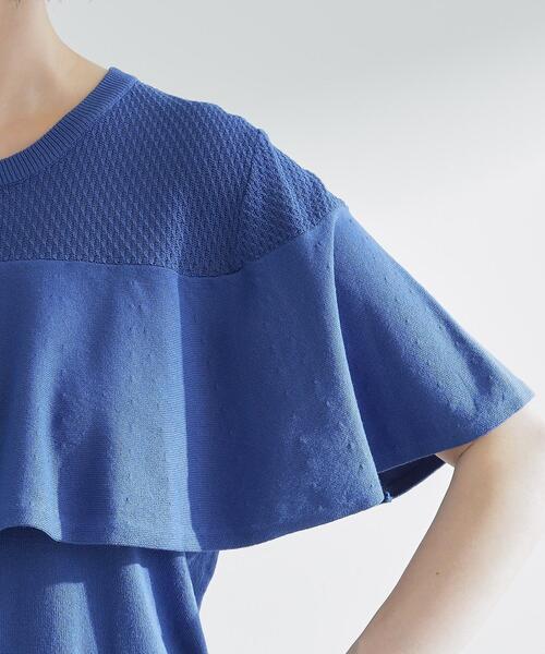 grove(グローブ)の「涼しくて華やか1枚で差の付く ケープフリルニット(ニット/セーター・レディース・ブルー系その他/ライトグレー/ブラック・02/03/01/04/05)」の8枚目の写真