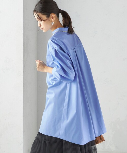 SHIPS(シップス)の「〈手洗い可能〉ソリッド バックタック チュニック シャツ(シャツ/ブラウス・レディース・スカイブルー・ONE SIZE)」の13枚目の写真