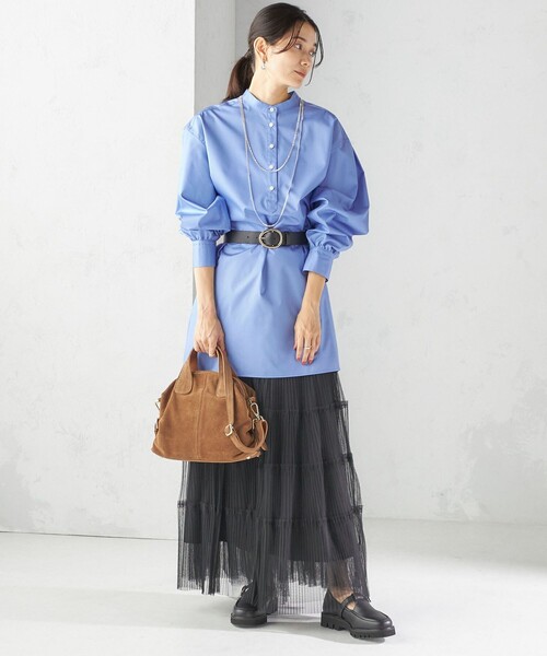 SHIPS(シップス)の「〈手洗い可能〉ソリッド バックタック チュニック シャツ(シャツ/ブラウス・レディース・スカイブルー・ONE SIZE)」の16枚目の写真