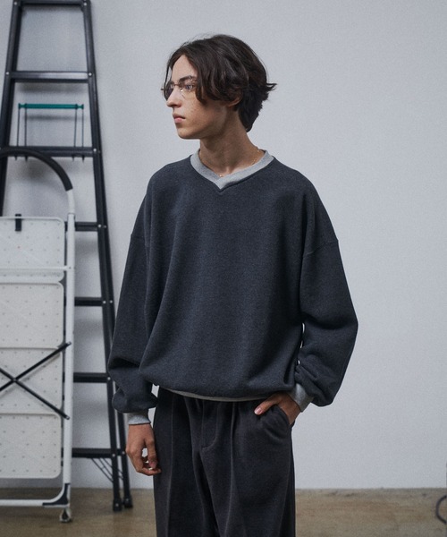 THE BOLDMAN(ザ ボールドマン)の「Vneck Heavy Sweat / ブイネックヘビースウェット(スウェット・メンズ・ブラック/グレー/チャコールグレー/グリーン/レッド/イエロー/ネイビー・MEDIUM/LARGE)」の3枚目の写真