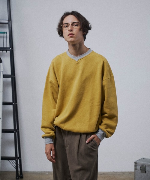 THE BOLDMAN(ザ ボールドマン)の「Vneck Heavy Sweat / ブイネックヘビースウェット(スウェット・メンズ・ブラック/グレー/チャコールグレー/グリーン/レッド/イエロー/ネイビー・MEDIUM/LARGE)」の6枚目の写真