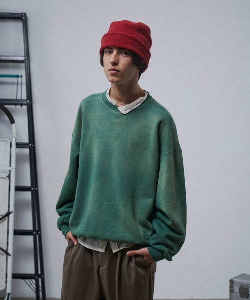 THE BOLDMAN(ザ ボールドマン)の「Vneck Heavy Sweat / ブイネックヘビースウェット(スウェット・メンズ・ブラック/グレー/チャコールグレー/グリーン/レッド/イエロー/ネイビー・MEDIUM/LARGE)」の5枚目の写真