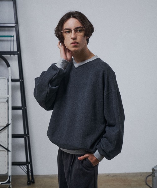 heavy weighed Vネックスウェット Vneck Heavy Sweat / ブイネックヘビースウェット（スウェット）｜THE