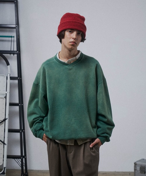 THE BOLDMAN(ザ ボールドマン)の「Vneck Heavy Sweat / ブイネックヘビースウェット(スウェット・メンズ・ブラック/グレー/チャコールグレー/グリーン/レッド/イエロー/ネイビー・MEDIUM/LARGE)」の13枚目の写真