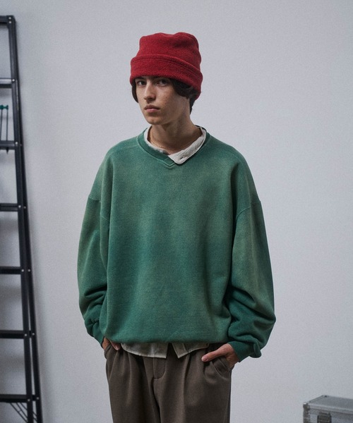 THE BOLDMAN(ザ ボールドマン)の「Vneck Heavy Sweat / ブイネックヘビースウェット(スウェット・メンズ・ブラック/グレー/チャコールグレー/グリーン/レッド/イエロー/ネイビー・MEDIUM/LARGE)」の14枚目の写真